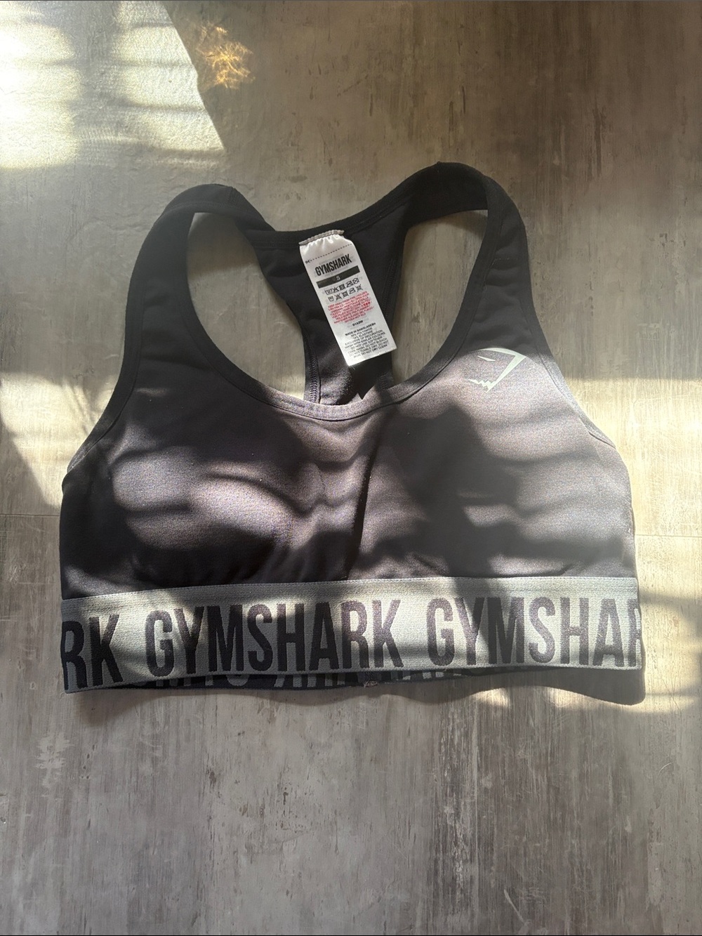 Gymshark Black Racerback Logo Sports Bra
